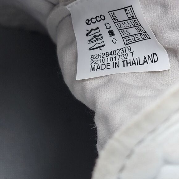 Ecco Therap Mens 12-12.5 Gray White Shoes Sneakers Athletic Walking Lace Up - Picture 7 of 14